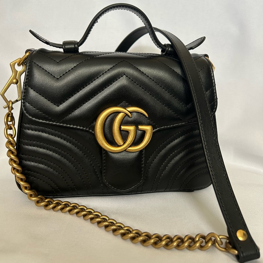 Gucci bags - GG MARMONT MINI TOP HANDLE BAG (Pre-owned-Excellent condition)